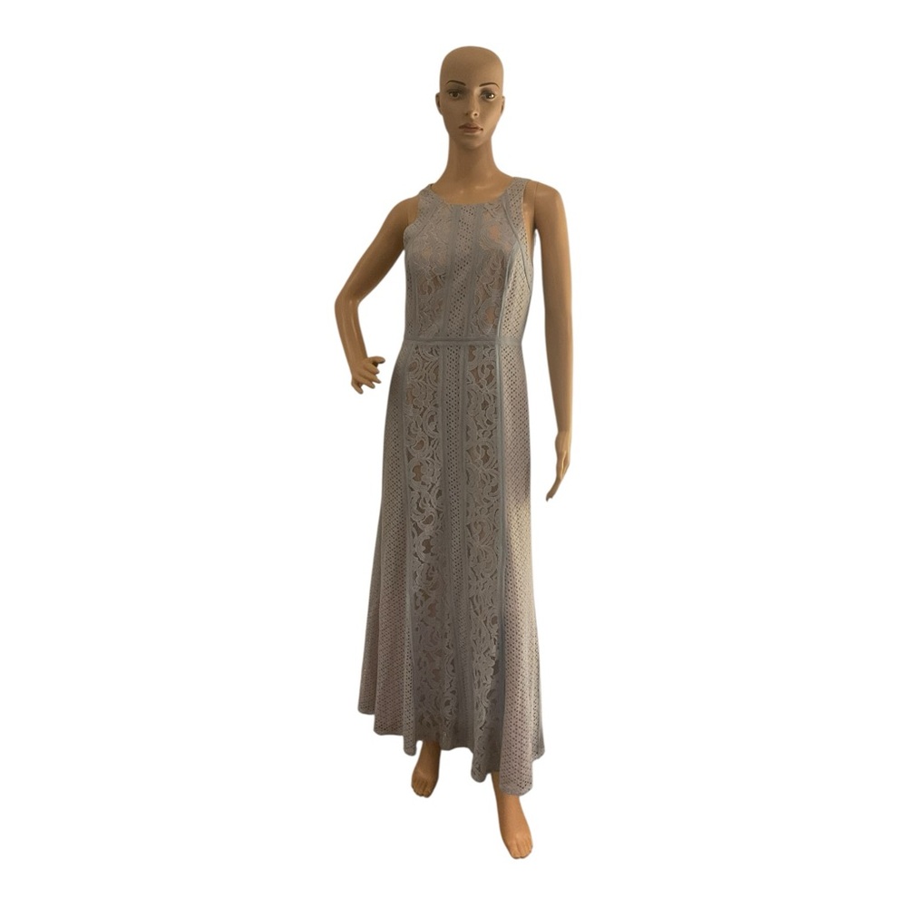 BCBG Women’s Light Blue Lace Halter Gown Formal Dress Size 4